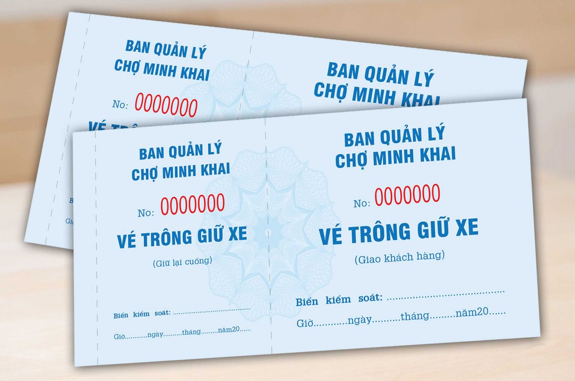 Dịch vụ in vé giữ xe chất lượng tốt, giá rẻ tại Hóc Môn